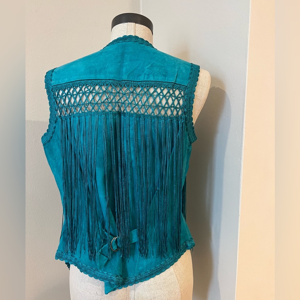 Karen Okada for David Howard Leather Fringe Vest - Picture 4 of 5